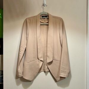 Lulus Taupe Draped Open-Front Blazer – Size M